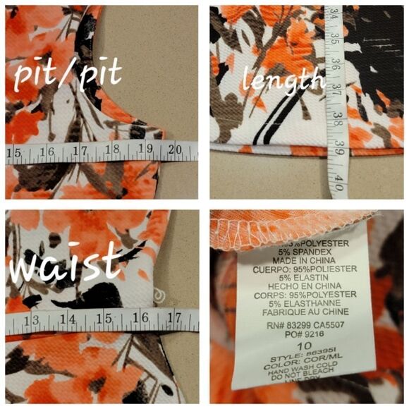 Tiani B Coral Floral Cap Sleeve A-Line Dress - Picture 13 of 14